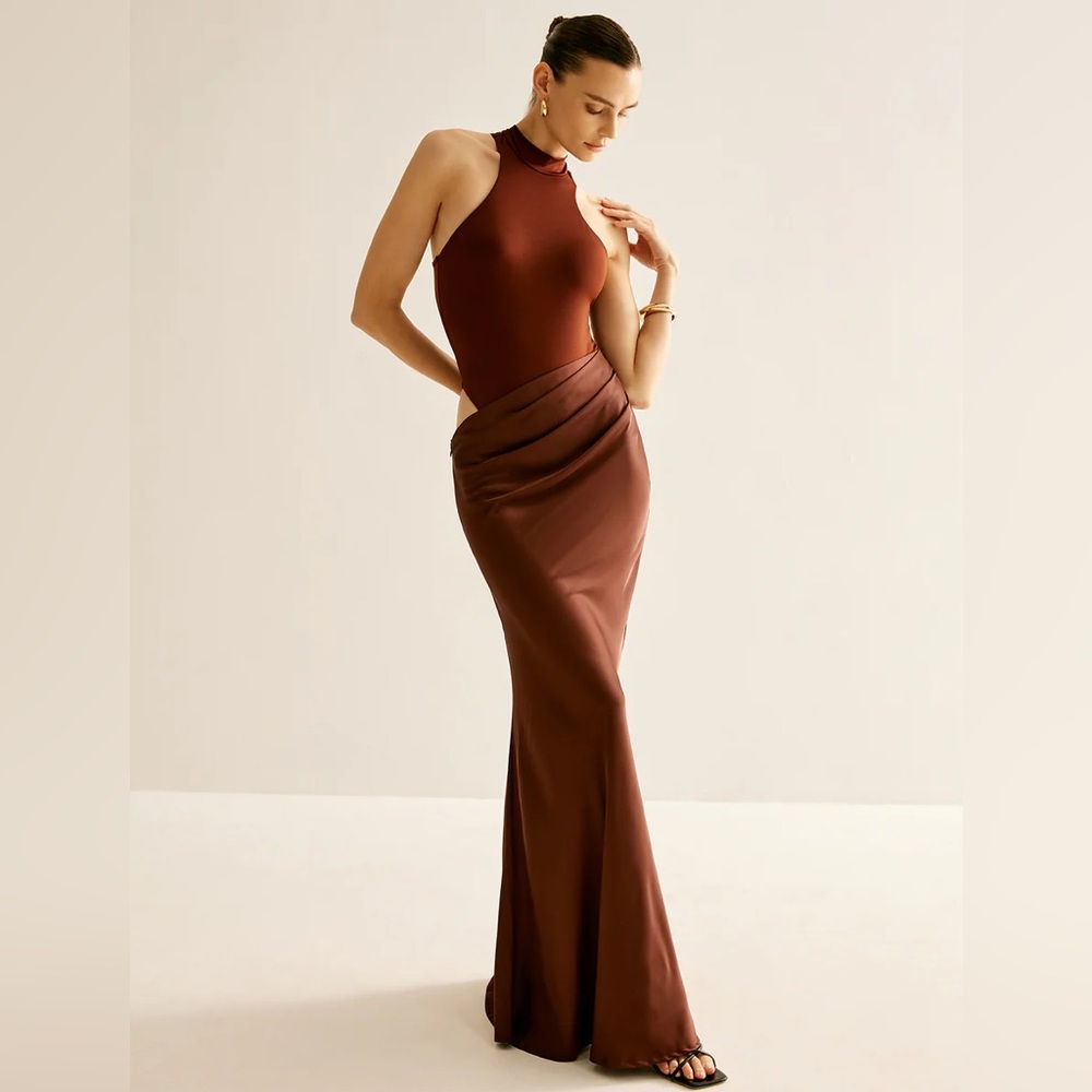 Commense Cutout Panel Sexy Slim Dress